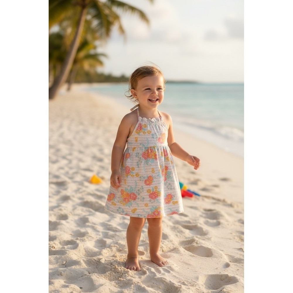 Tommy Bahama Sundress Toddler Girls 2T Floral Ruffle Beach resort vacation